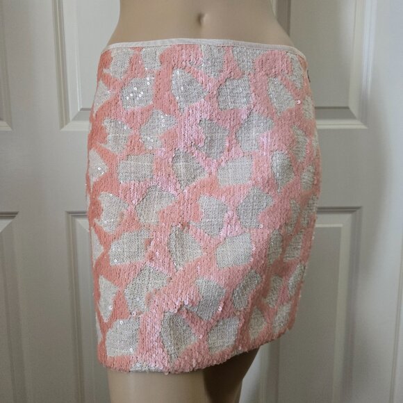 Banana Republic Allover Sequin Dot Mini Skirt SZ 4 - Picture 1 of 11